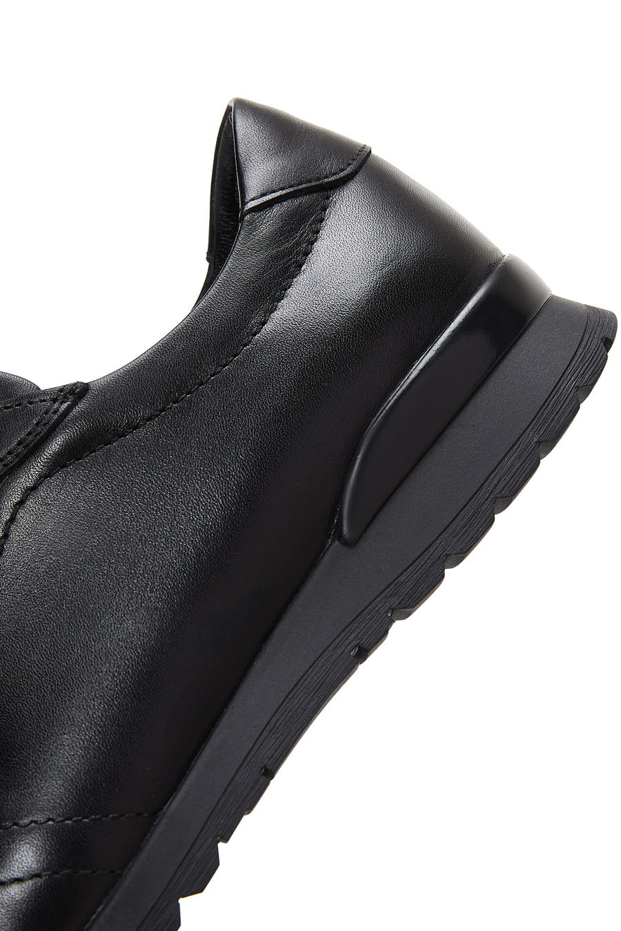 Erkek Siyah Bağcıklı Deri Casual Sneaker