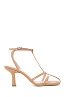 Women's Beige Heeled Sandals | Derimod