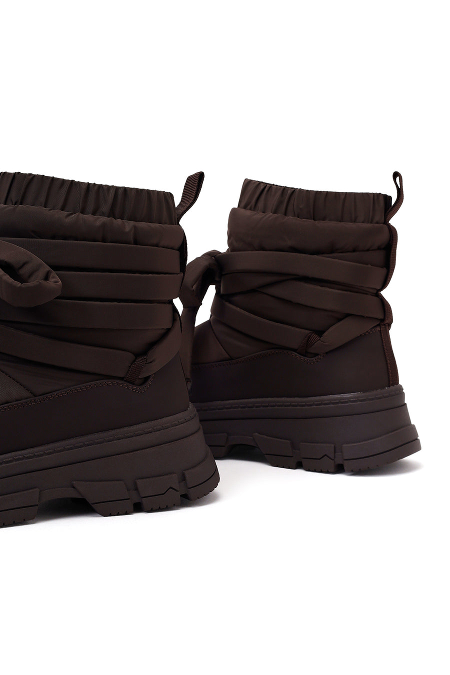 Woman Brown Thick-Soled Fabric Boots