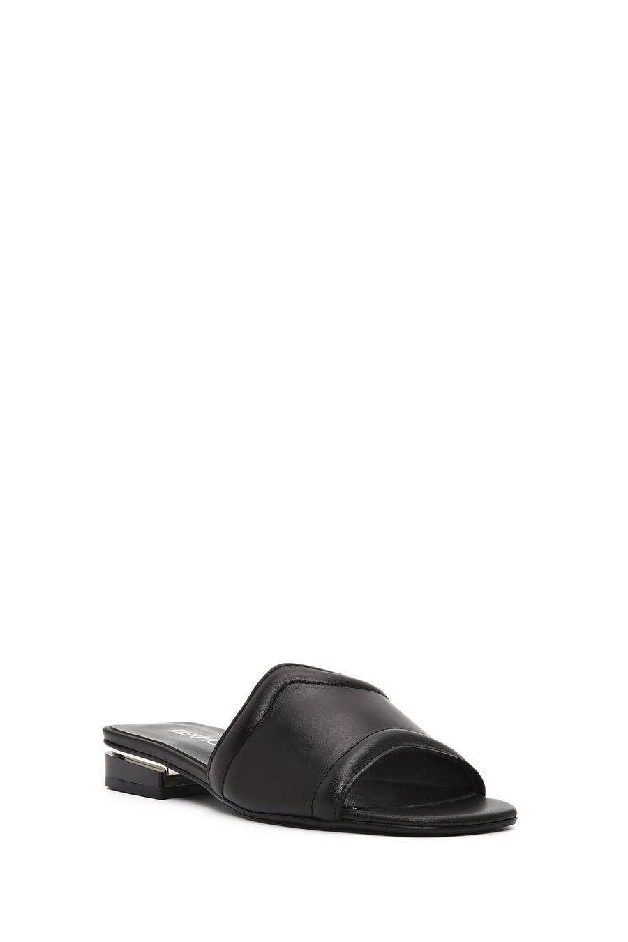 Women's Black Leather Slippers