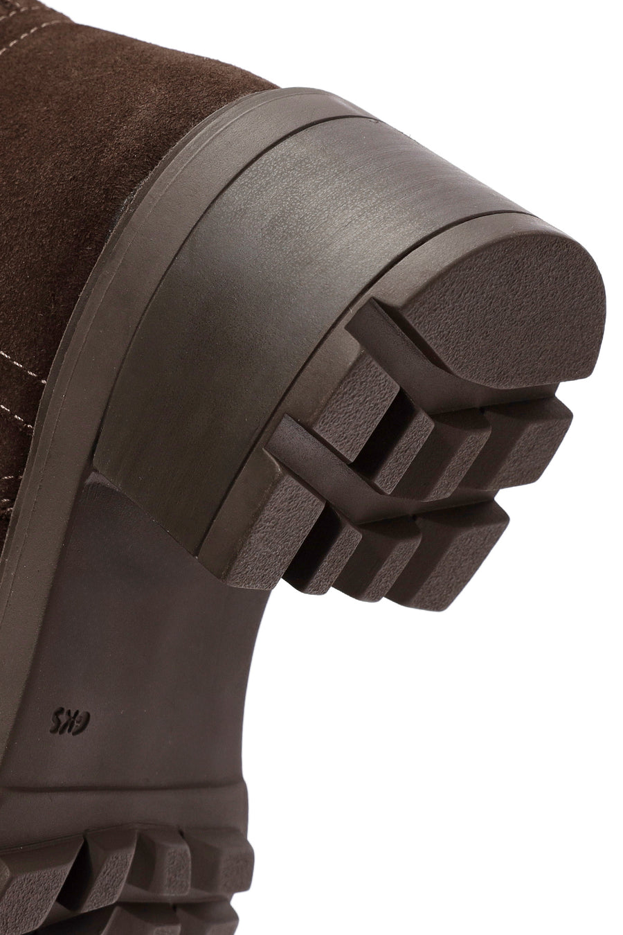 Women's Brown Zippered Thick Heel Nubuck Leather Boots