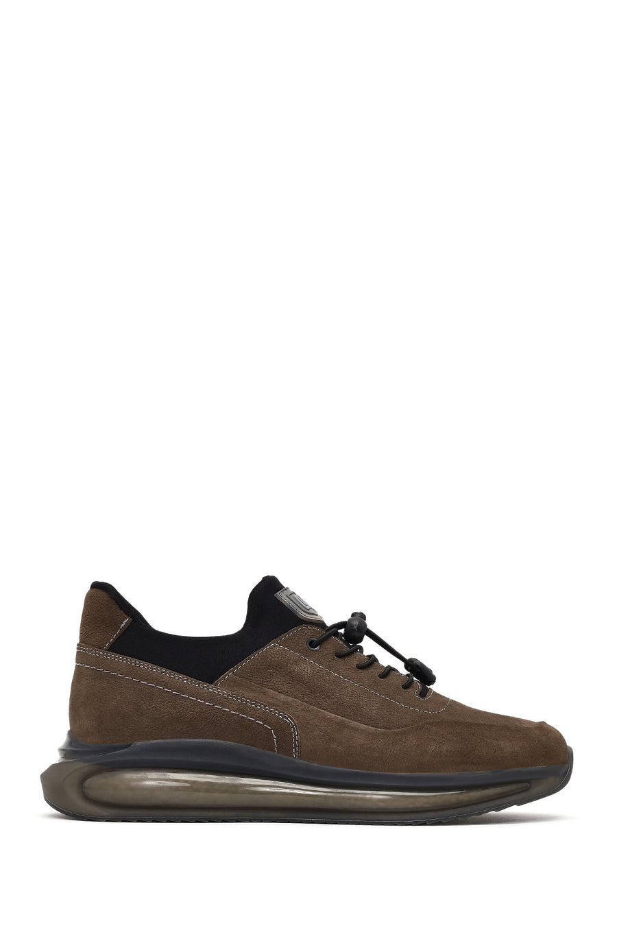 Erkek Vizon Bağcıklı Kalın Tabanlı Nubuk Deri Sneaker 25WFD6821V3 | Derimod