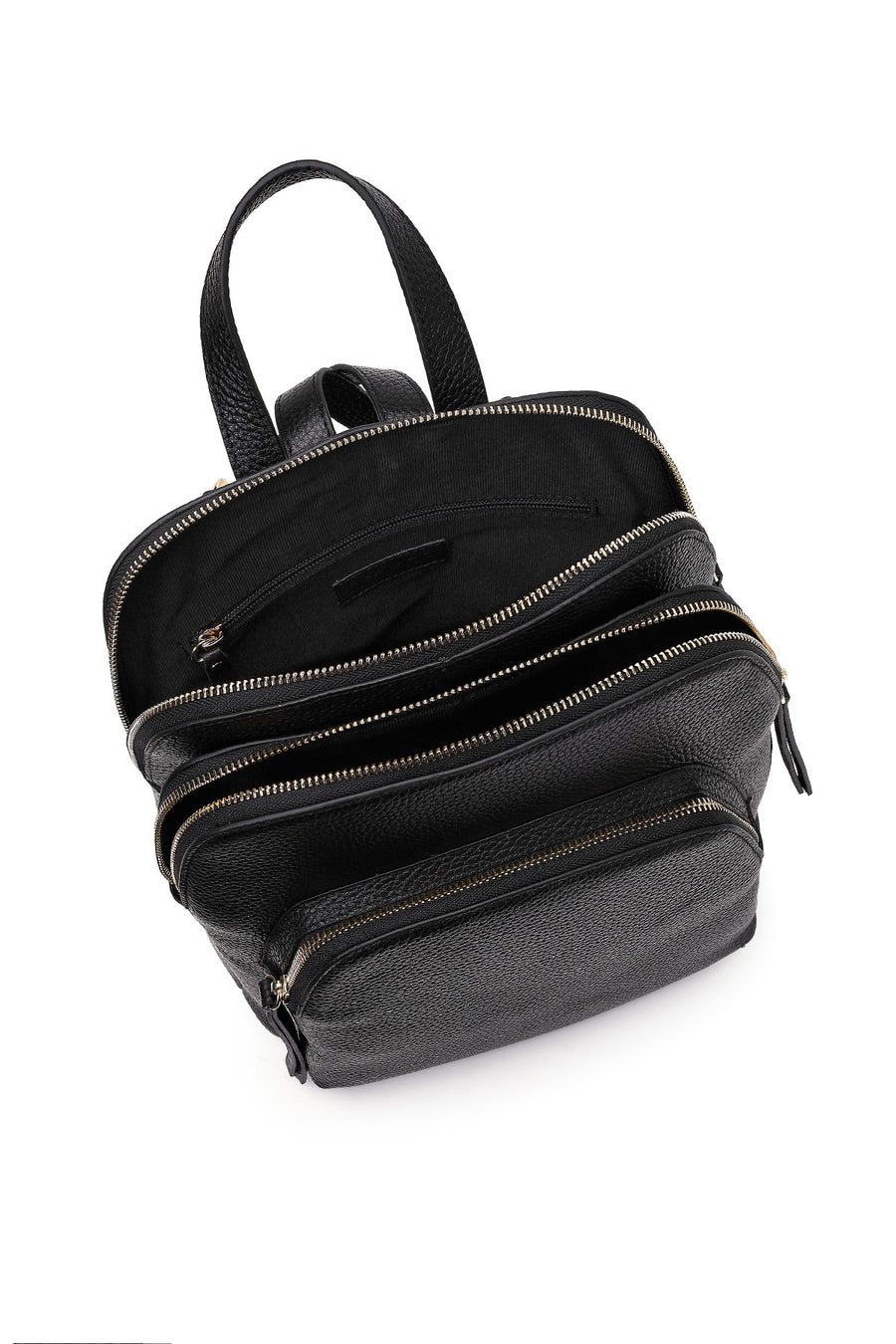 Women's Black Leather Backpack