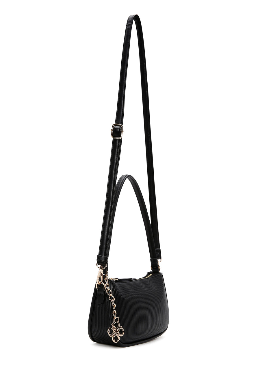 Women's Black Long Strap Shoulder Bag