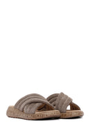 Women's Mink Suede Comfort Slippers | Derimod