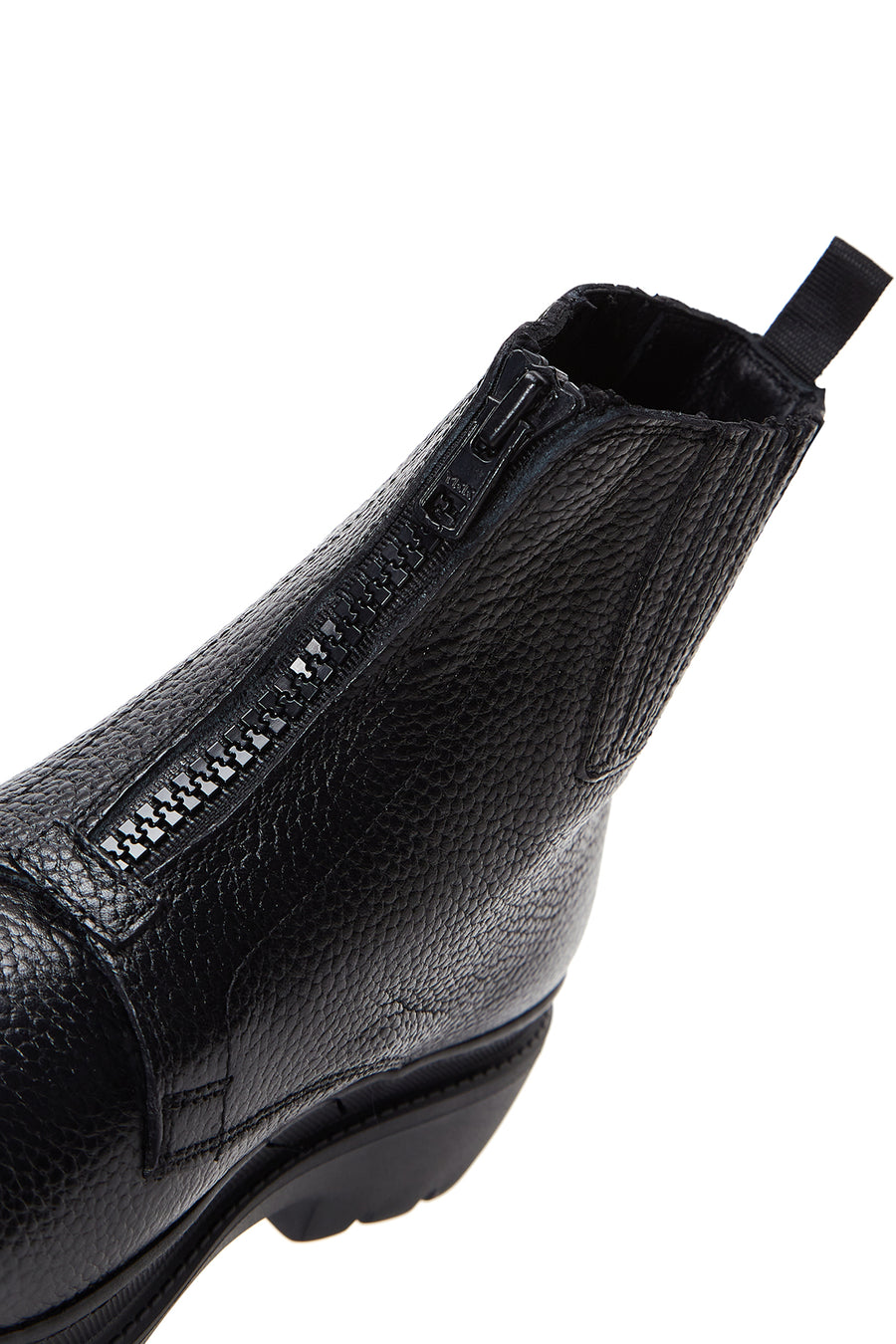Men's Black Zippered Leather Casual Boots