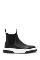 Men's Black Thick Sole Leather Casual Chelsea Boots | Derimod