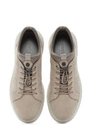 Men's Beige Lace-Up Nubuck Leather Sneaker | Derimod