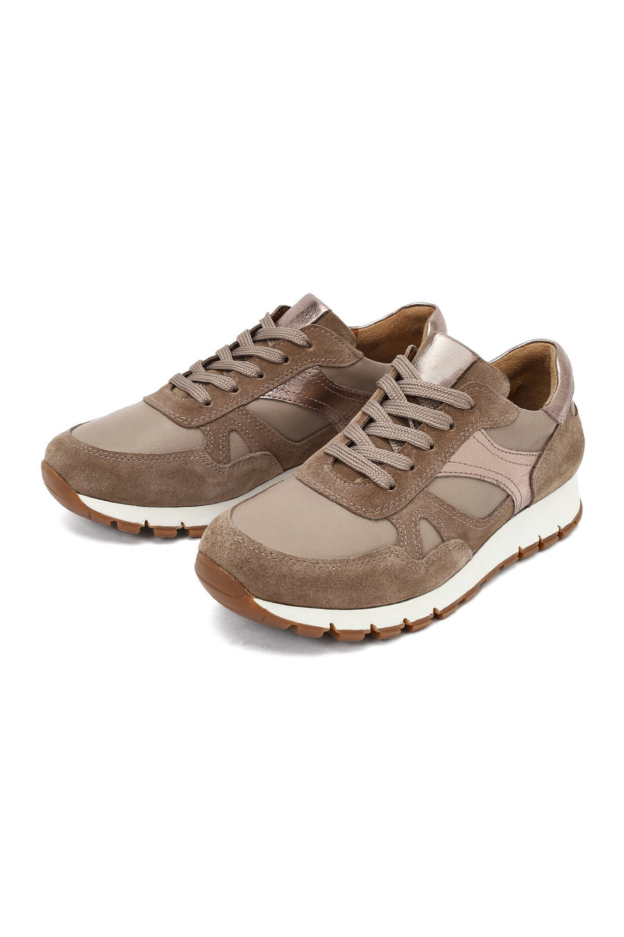 Kadın Vizon Bağcıklı Deri Sneaker