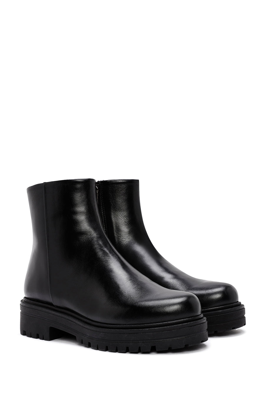 Derimod Gritti Woman Black Zip Closure Leather Boots