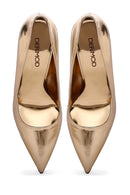 Women's Gold Heeled Patent Leather Stiletto | Derimod