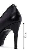 Women's Black Leather Stiletto | Derimod