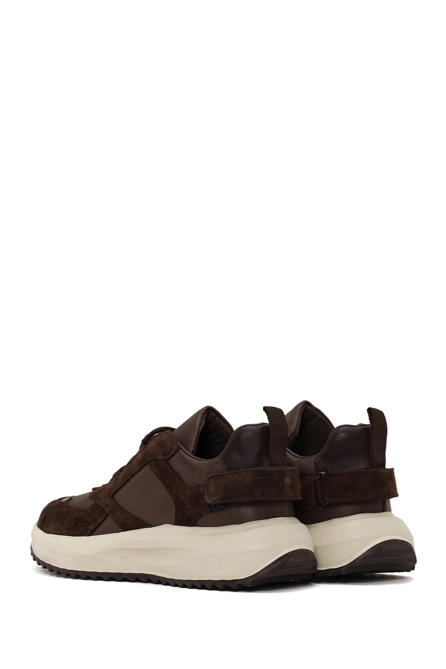 Kadın Kahverengi Bağcıklı Kalın Tabanlı Deri Sneaker