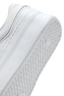 Women's White Lace-up Thick-Sole Leather Sneaker | Derimod