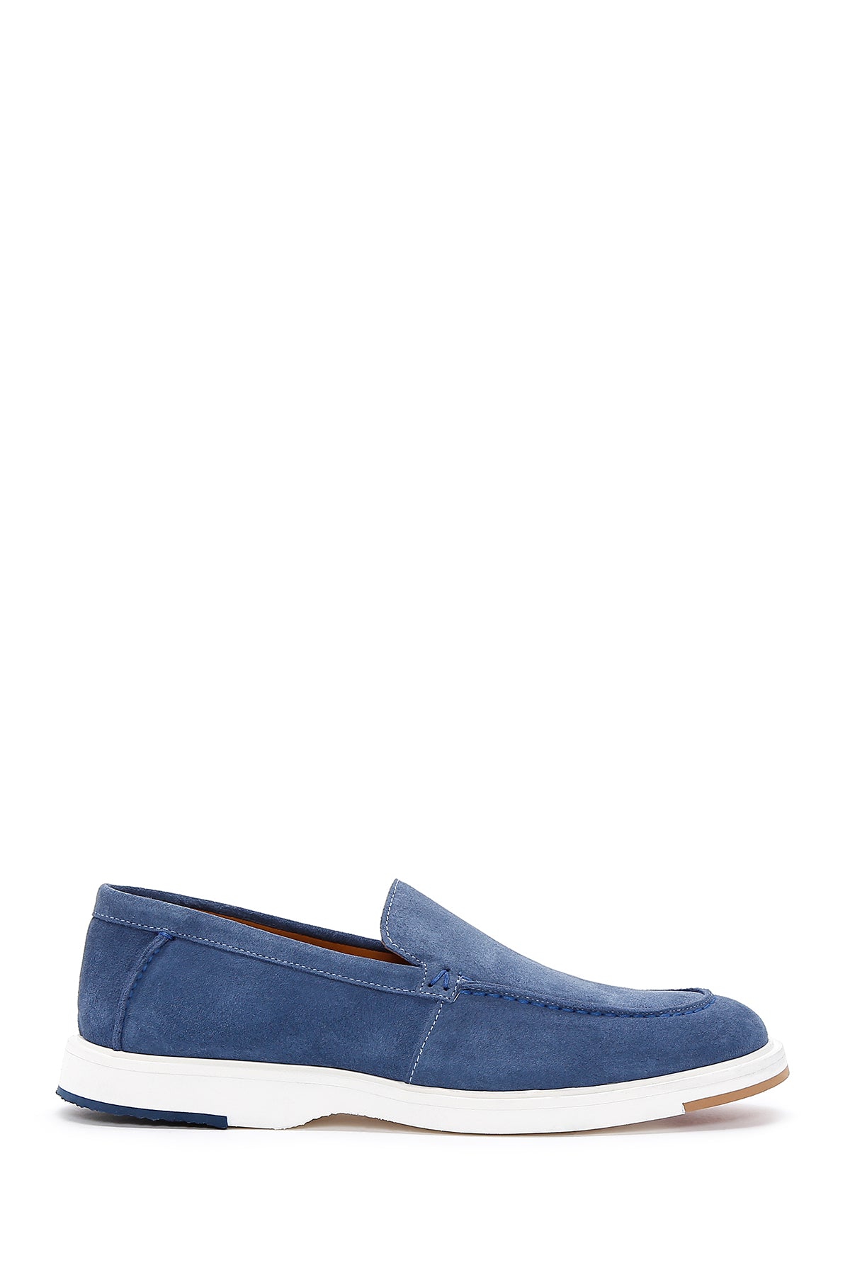 Men's Blue Suede Leather Casual Sports Loafer 23SFD628910 | Derimod