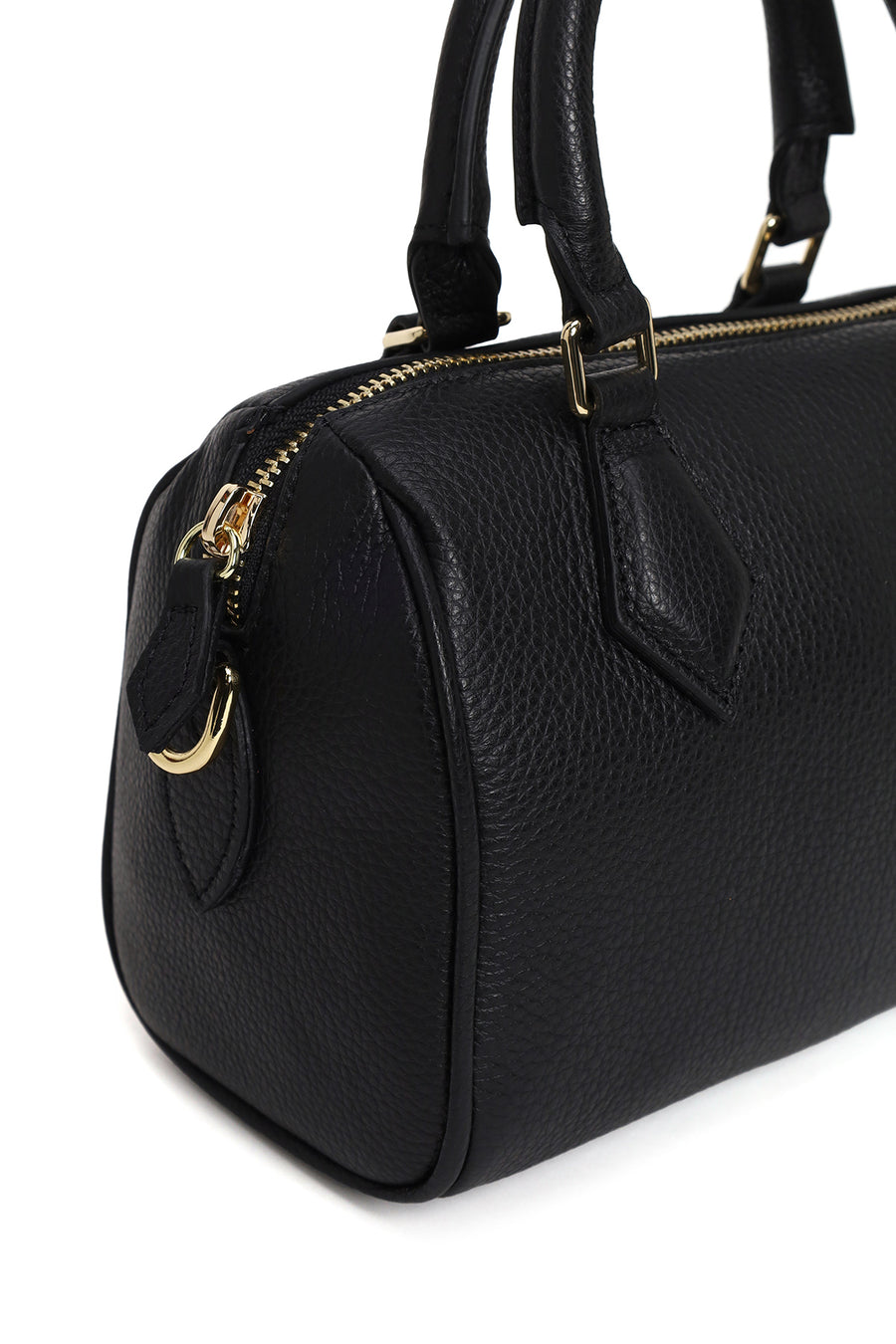 Woman Black Long-Strap Leather Shoulder Bag
