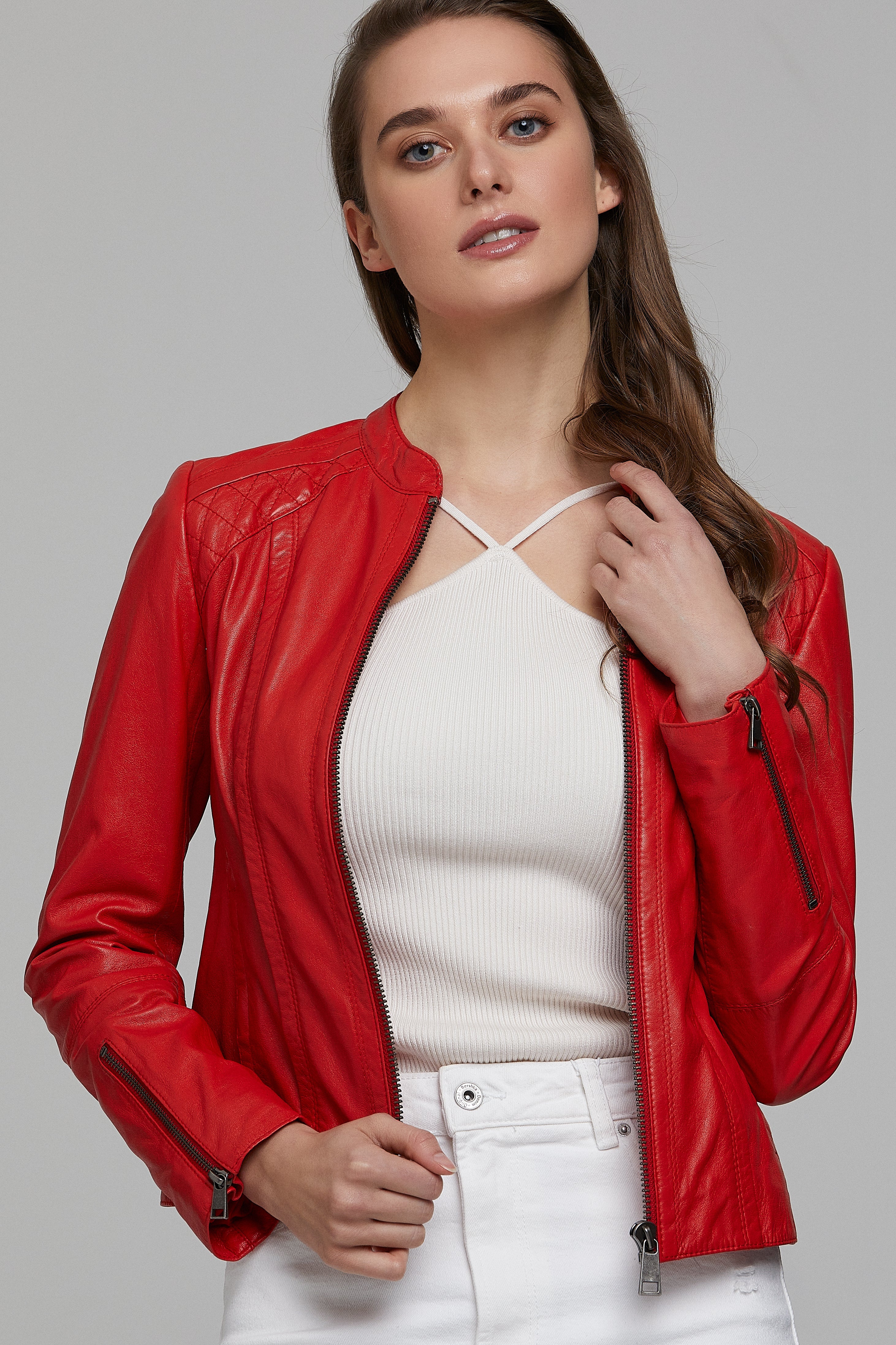 Paris Women's Leather Jacket 21SGD589651 | Derimod