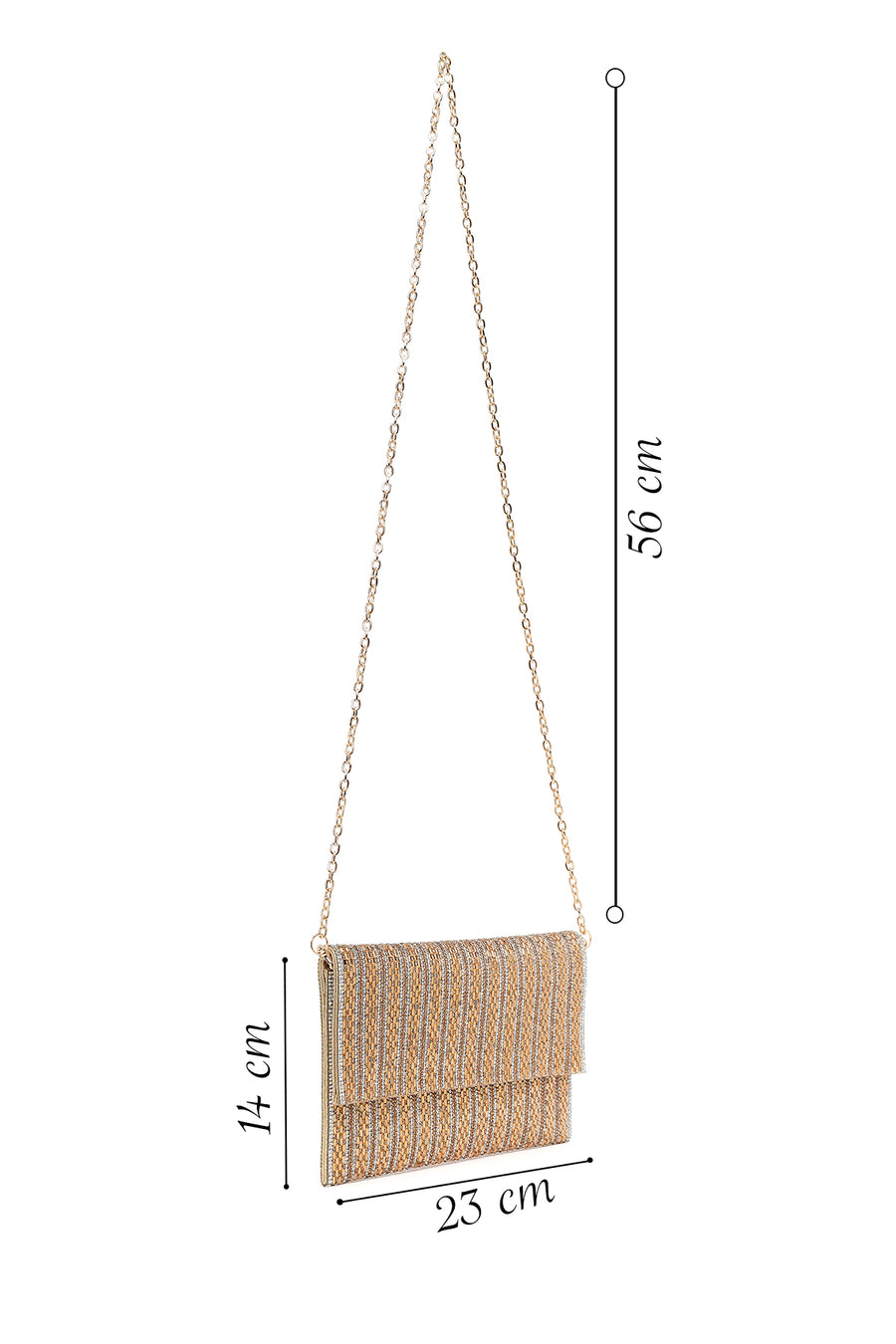 Woman Pink Chain-Strap Embellished Evening Bag