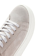 Women's Beige Lace-Up Chunky Sole Suede Leather Sneakers | Derimod