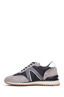 Men's Gray Suede Leather Detailed Sneaker | Derimod