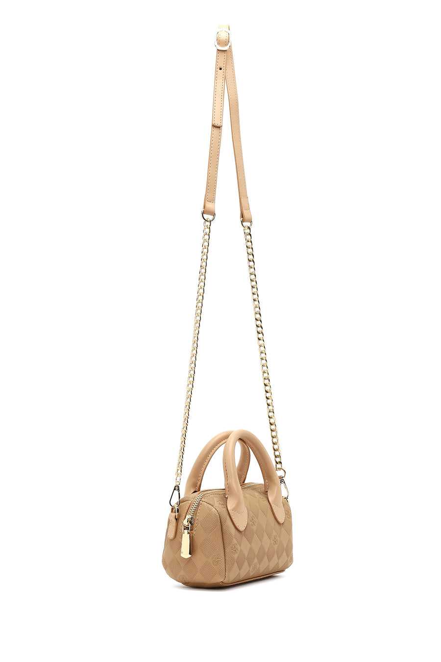 Women's Brown Long Strap Printed Mini Crossbody Bag