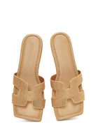Women's Beige Stone Flat Slippers | Derimod