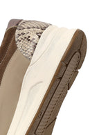 Women's Mink Lace-Up Thick-Soled Leather Sneaker | Derimod