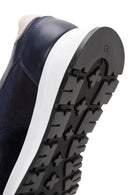 Men's Navy Blue Leather Sneaker | Derimod