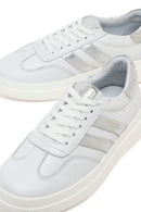 Woman White Lace-Up Leather Sneaker | Derimod