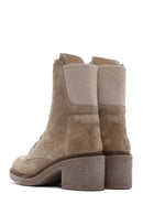 Women's Beige Suede Leather Boots | Derimod