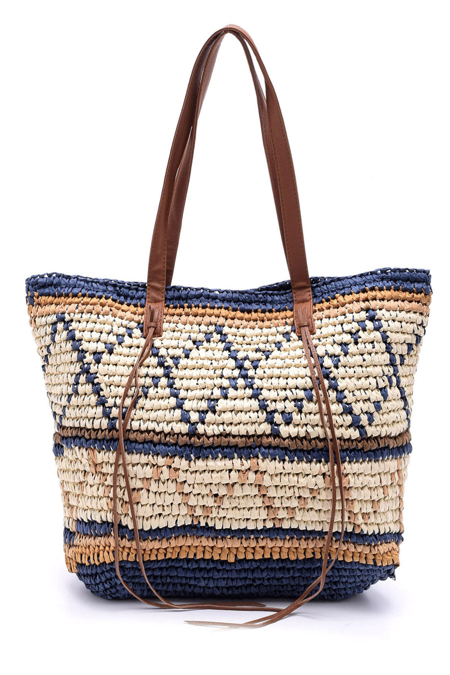 Women's Patterned Straw Bag 19SBD2216M7 | Derimod