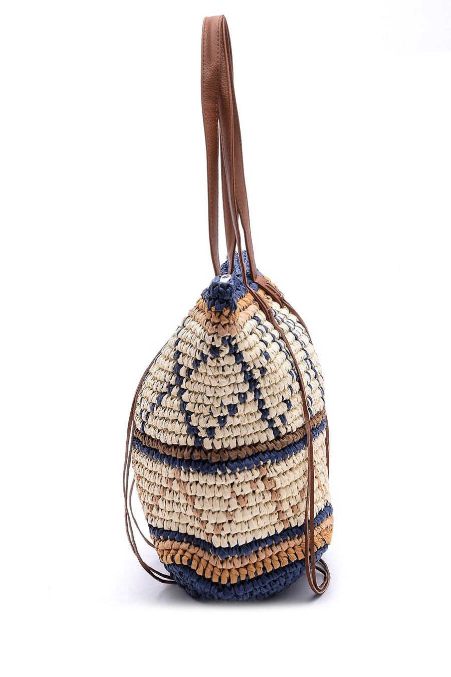 Women's Patterned Straw Bag