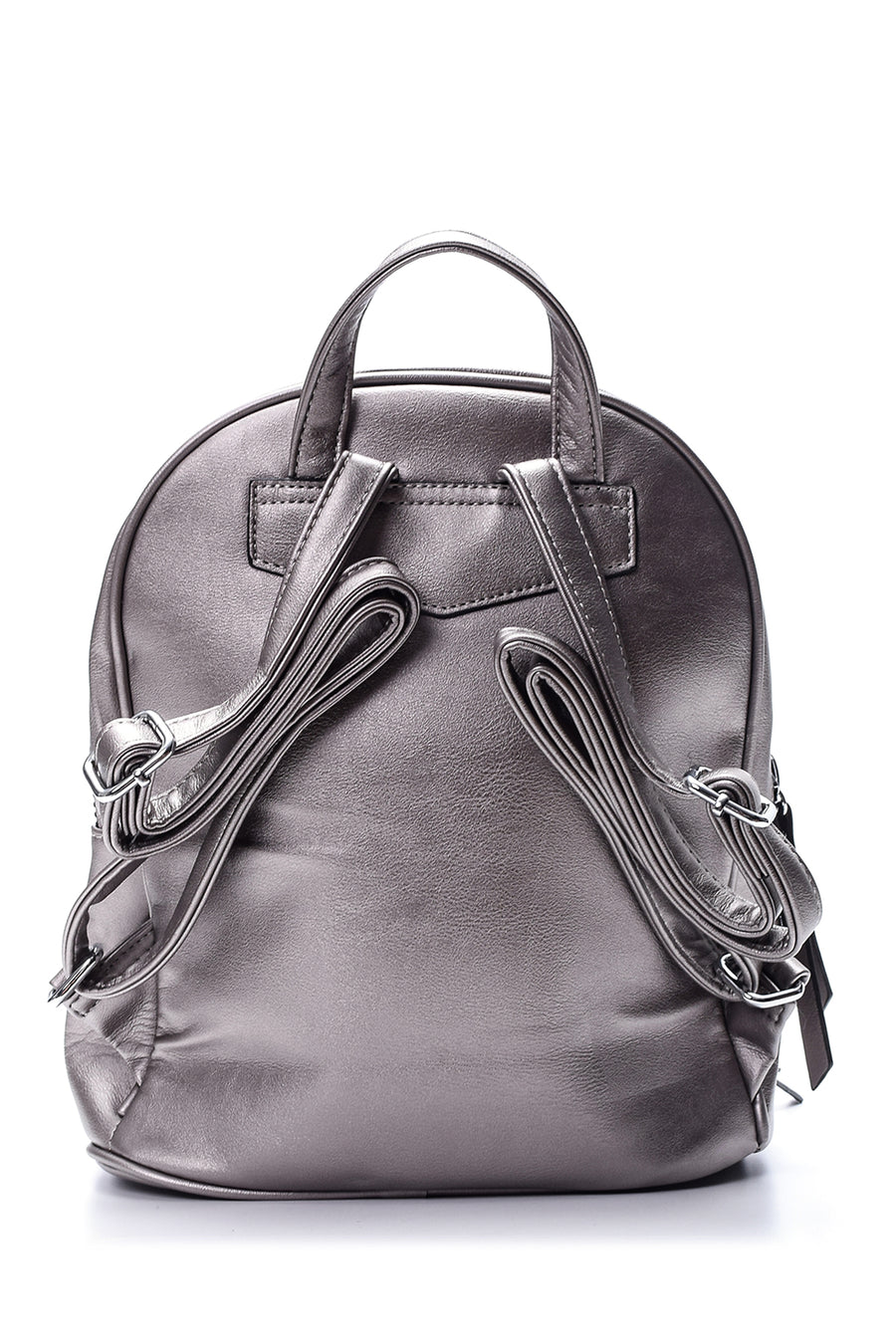 Women's Silver Large Zipper Backpack