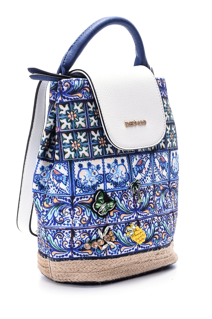 Women's Straw Detailed Backpack