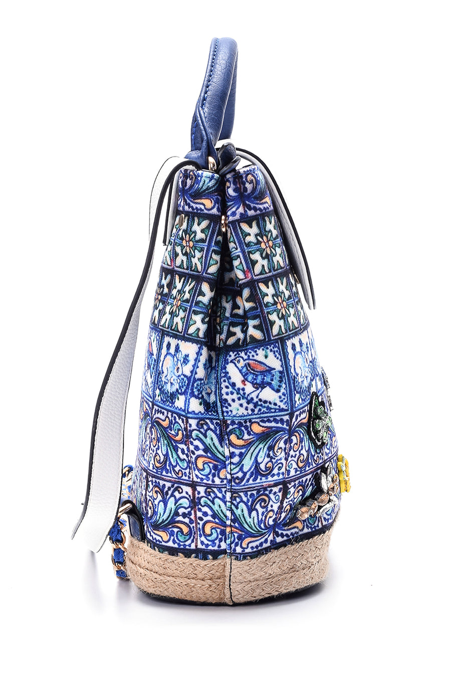 Women's Straw Detailed Backpack