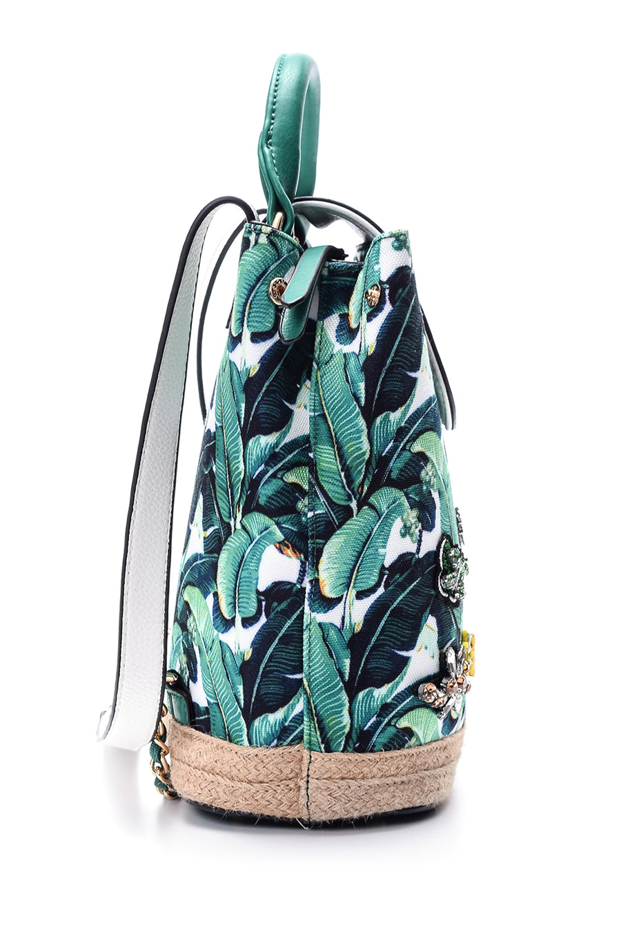 Women's Straw Detailed Backpack