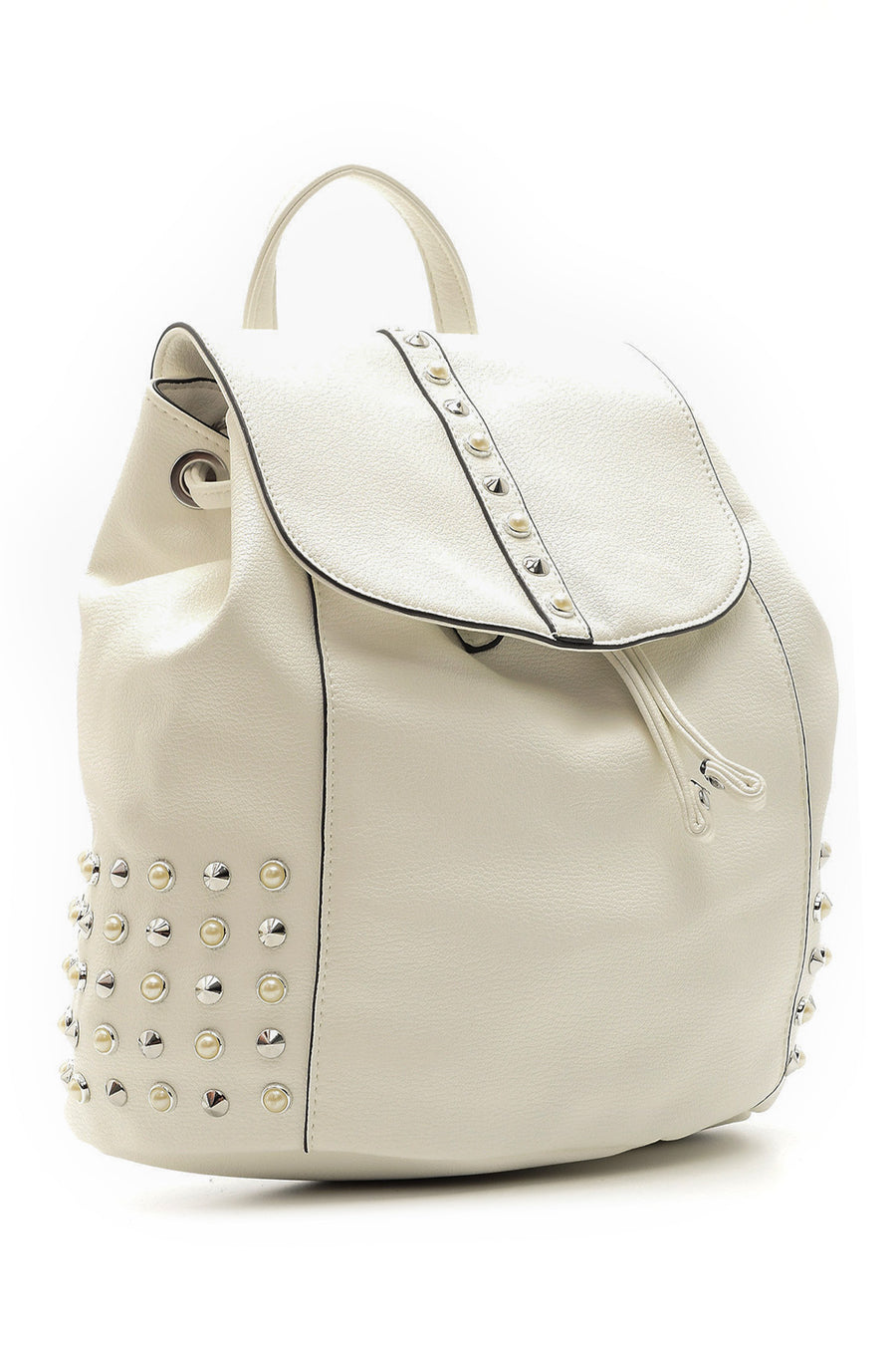 Women's Studded and Pearl Detailed Backpack