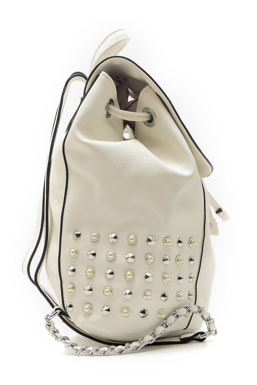 Women's Studded and Pearl Detailed Backpack