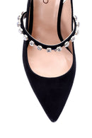 Women's Stone Detailed Suede Heeled Shoes | Derimod