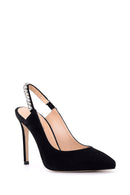 Women's Stone Suede Heeled Shoes | Derimod