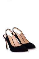 Women's Stone Suede Heeled Shoes | Derimod