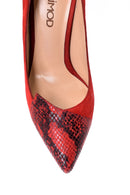 Women's Crocodile Detailed Suede Leather Stiletto | Derimod