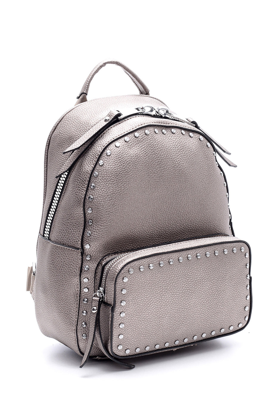 Women's Anthracite Synthetic Leather Backpack