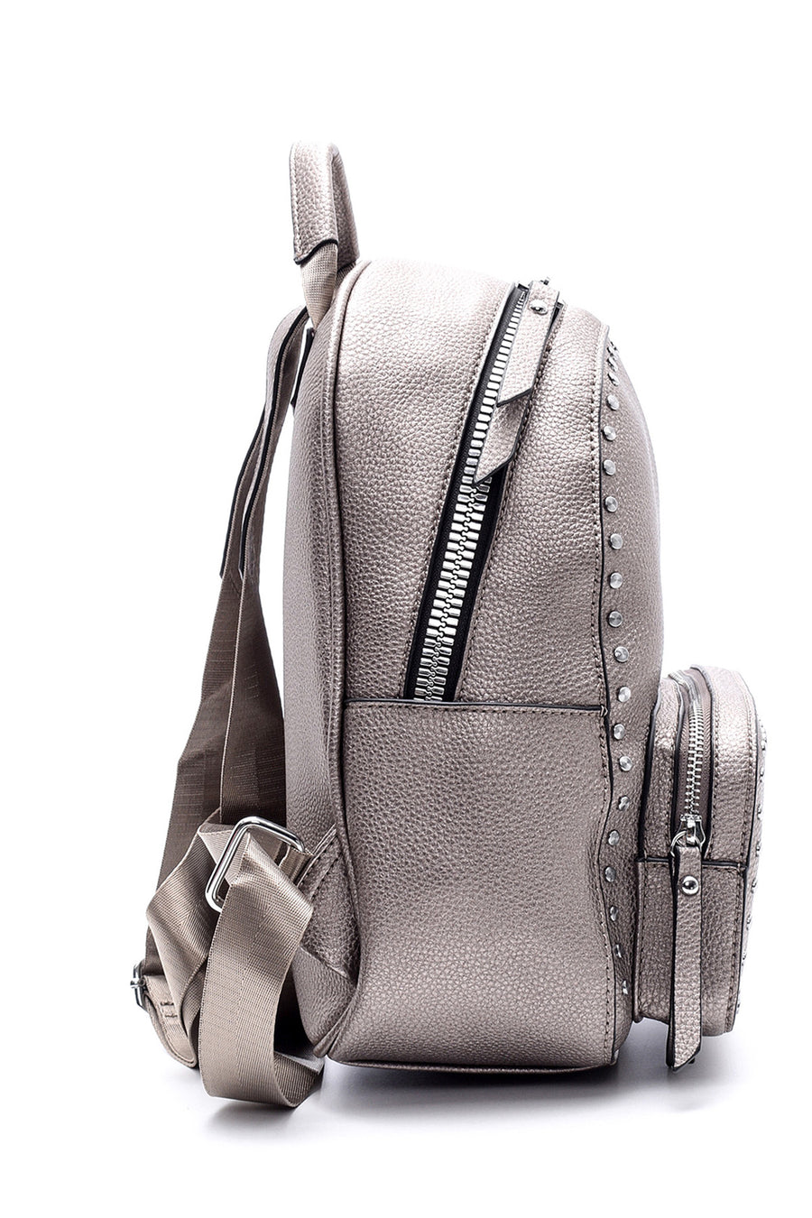 Women's Anthracite Synthetic Leather Backpack