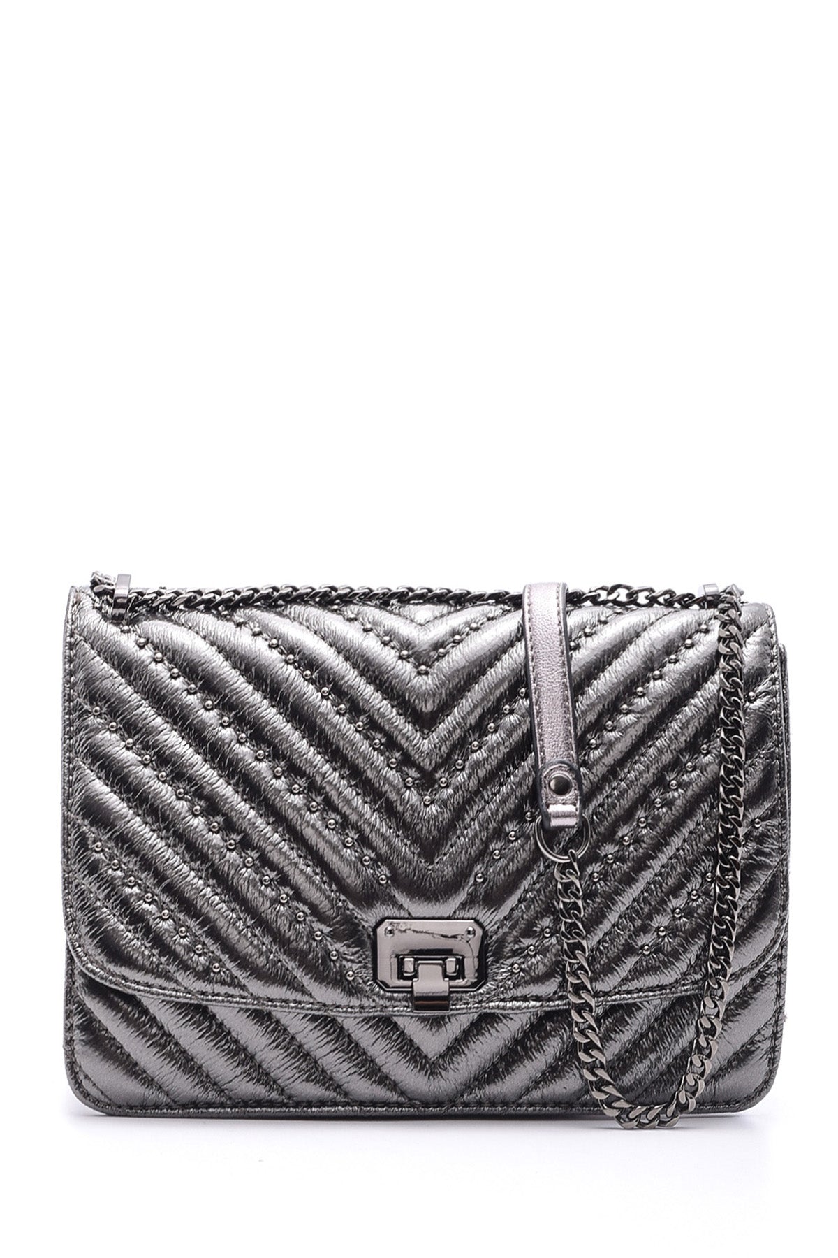 Women's Staple Detailed Patent Leather Bag 19WBD260332 | Derimod