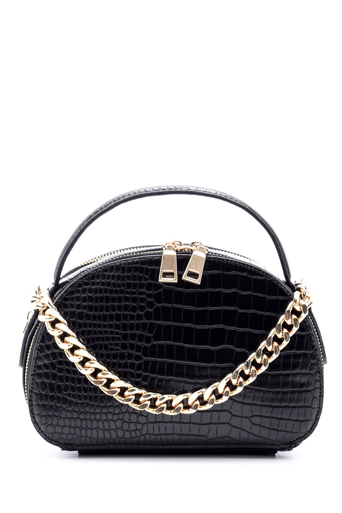 Kadın Kroko Desenli Zincirli Rugan Çanta 19WBD2632E3 | Derimod