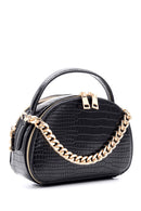 Kadın Kroko Desenli Zincirli Rugan Çanta | Derimod