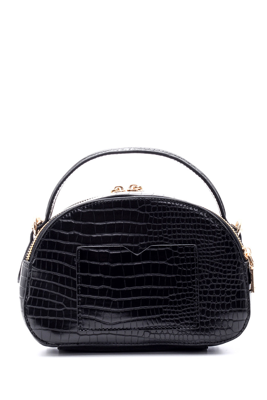Women's Crocodile Patterned Chain Patent Leather Bag