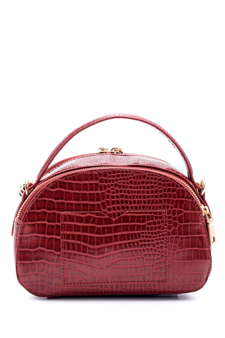 Women's Crocodile Patterned Chain Patent Leather Bag