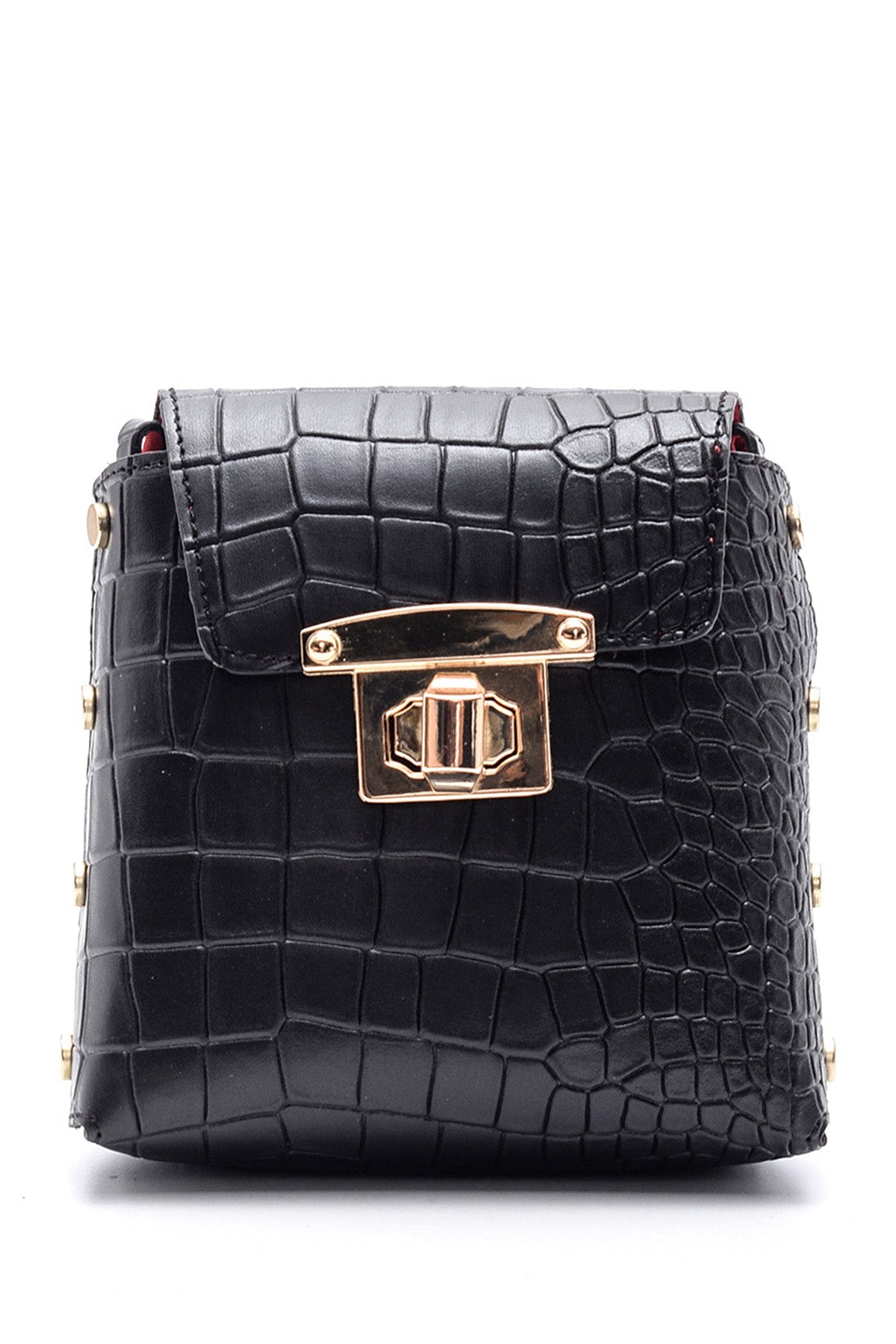 Kadın Kroko Desenli Çapraz Çanta 19WBD2956E3 | Derimod